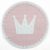 LIVONE-leikki ja lasten matto Happy Rugs Crown pink / white round, 133 cm