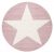 LIVONE leikki ja lasten matto Happy Rugs Shootingstar pyöreä, vaaleanpunainen / valkoinen 133 cm