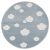 LIVONE-leikki ja lasten matto Happy Rugs – taivaspilvi sininen / valkoinen, pyöreä 133