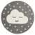 LIVONE leikki- ja lasten matto Lasten rakkausmatot Smile y Cloud, hopeanharmaa / valkoinen, 160 cm