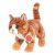 Teddy HERMANN® Kissa seisova punaisilla tiikerinraidoilla, 20 cm